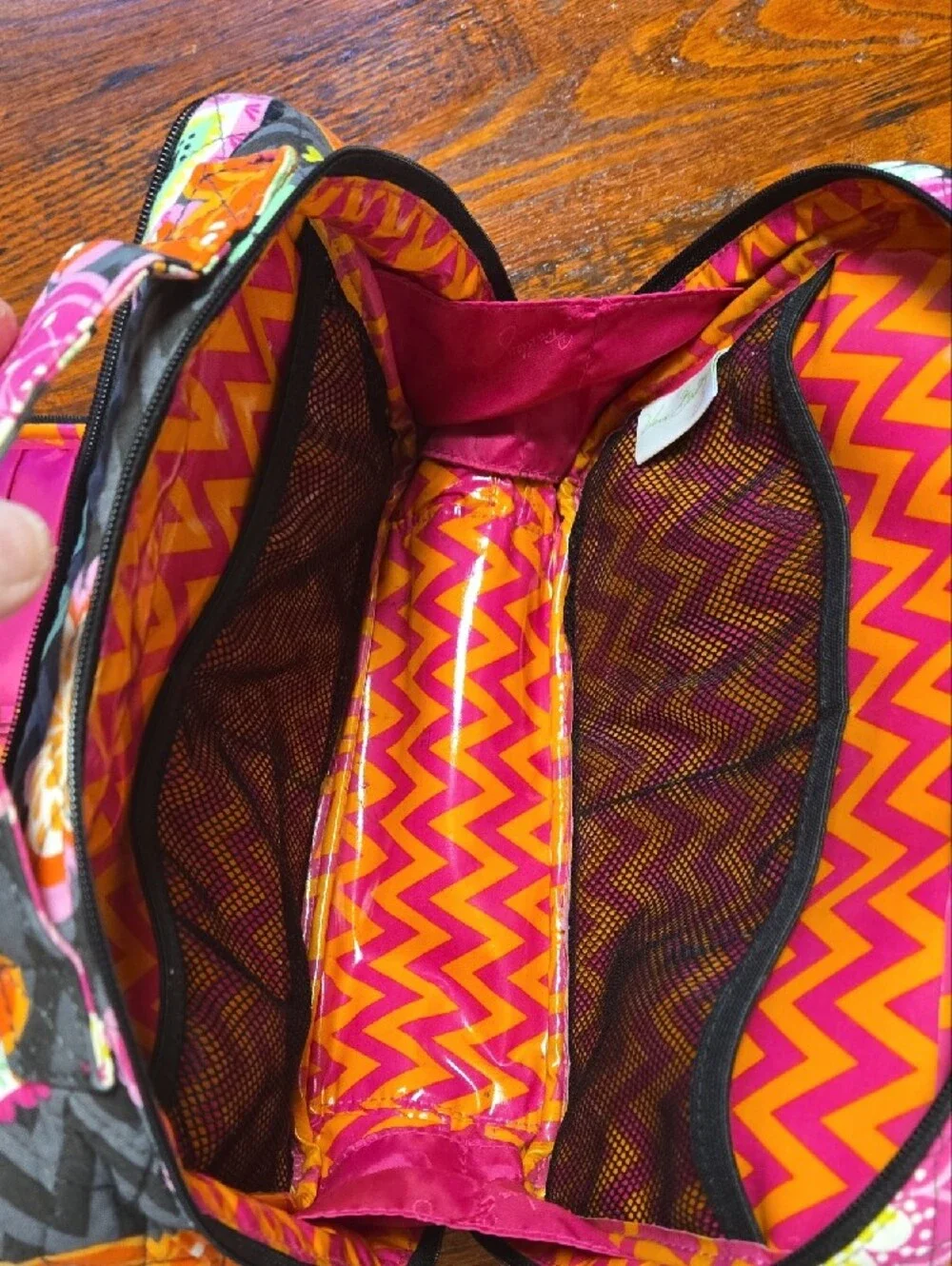 Vera Bradley Quilted Floral Cosmetic Case - Black, Orange, Pink, Yellow